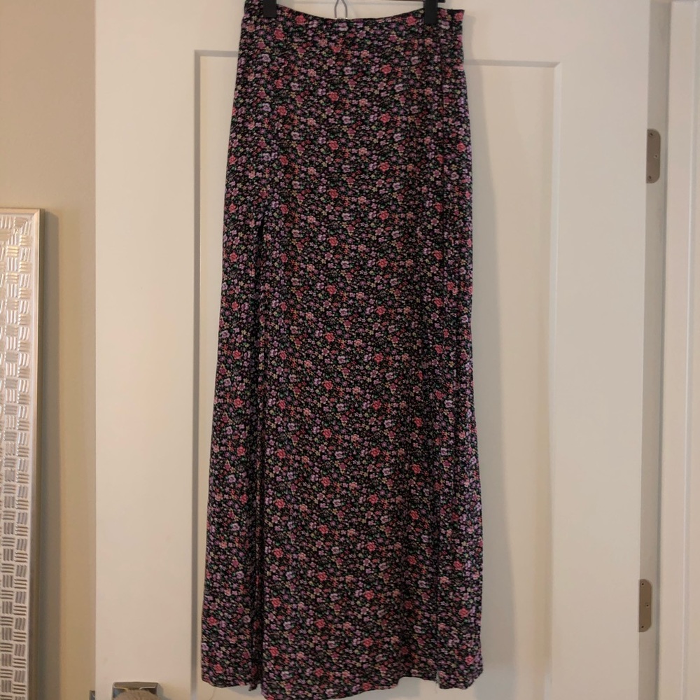 Black Floral Skirt